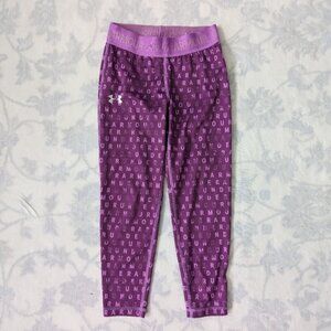 Under Armour logo print leggings youth size Medium 7T 8T